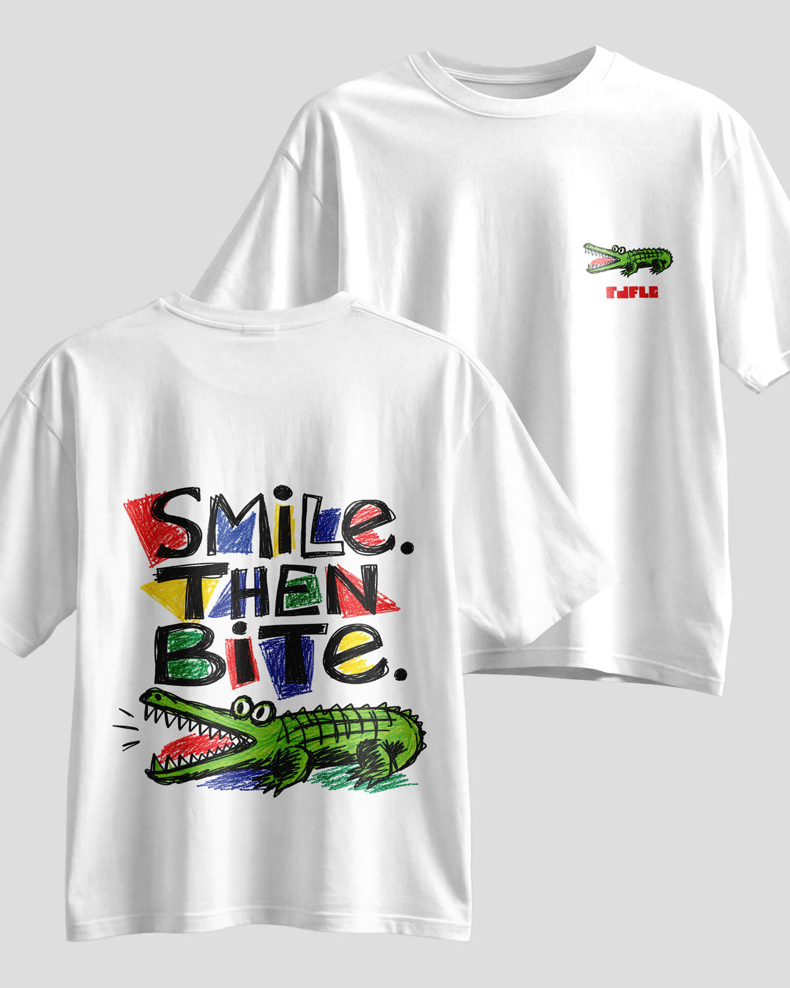 Mean Crocodile Oversized T Shirt